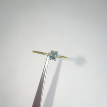 Load and play video in Gallery viewer, 4 mm. Round Cut Blue and Green Tanzanian Sapphire Stacking Ring
