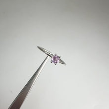 Load and play video in Gallery viewer, 3.5 mm. Round Cut Pink and Purple Tanzanian Sapphire Stacking Ring
