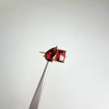 Load and play video in Gallery viewer, 6 x 9 mm. Pear Cut Red African Garnet Ring
