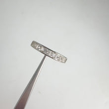 Load and play video in Gallery viewer, 2.5 mm. Square Cut White Brazilian Topaz Half Eternity Ring
