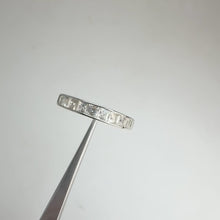 Load and play video in Gallery viewer, 2.5 mm. Square Cut White Brazilian Topaz Half Eternity Ring
