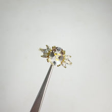 Load and play video in Gallery viewer, 6 x 8 mm. Oval Cut White Brazilian Topaz with Cz Accents Ring
