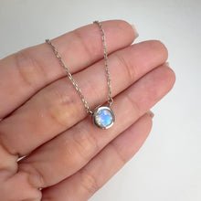 Load and play video in Gallery viewer, 6.5 mm. Round Cut White Indian Moonstone Necklace
