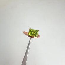 Load and play video in Gallery viewer, 6 x 8 mm. Octagon Cut Green Pakistani Peridot Ring
