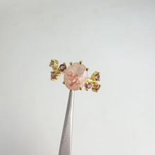 Load and play video in Gallery viewer, Handmade 8 x 10 mm. Oval Cut Orange African Sunstone with Sapphire Accents Ring
