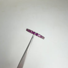 Load and play video in Gallery viewer, 2.5 mm. Round Cut Purple African Rhodolite Garnet Cluster Ring
