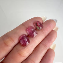 Load and play video in Gallery viewer, Lot of 3 8 x 10 mm. Freeform Rose-cut Pink Brazilian Tourmaline (Blemished)

