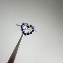 Load and play video in Gallery viewer, 2 mm. Round Cut Blue Thai Sapphire Heart Ring (Blemished)
