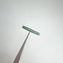 Load and play video in Gallery viewer, 2 mm. Round Cut Green Brazilian Emerald Half Eternity Ring
