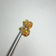 Load and play video in Gallery viewer, 5 mm. Round Cabochon Orange Polish Amber Ladybug Earrings
