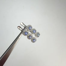 Load and play video in Gallery viewer, 3 mm. Round Cut Blue Thai Sapphire with Cz Halo Cluster Earrings
