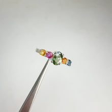 Load and play video in Gallery viewer, 4 x 6 mm. Oval Cut Green Thai Sapphire Cluster Ring
