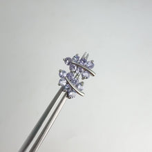 Load and play video in Gallery viewer, 3 mm. Round Cut Blue Violet Tanzanite Leaf Earrings
