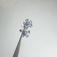 Load and play video in Gallery viewer, 3 x 4 mm. Oval Cut Blue Violet Tanzanite Cluster Earrings
