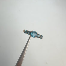 Load and play video in Gallery viewer, 5 mm. Round Cut Swiss Blue Brazilian Topaz Cluster Ring
