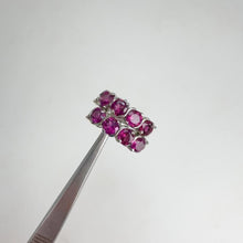 Load and play video in Gallery viewer, 4 mm. Round Cut Purple African Rhodolite Garnet Cluster Earrings
