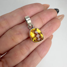 Load and play video in Gallery viewer, 10 x 11 mm. Fancy Cut Yellow Brazilian Citrine Pendant
