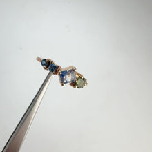 Load and play video in Gallery viewer, Handmade 4 x 5 mm. Baguette Cut VS Blue Ceylon Sapphire Cluster Ring
