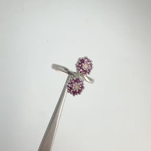 Load and play video in Gallery viewer, 2.5 mm. Round Cut Pink African Rose Quartz and Rhodolite Garnet Open Ring
