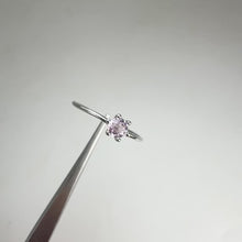 Load and play video in Gallery viewer, 3.5 mm. Round Cut Pink and Purple Tanzanian Sapphire Stacking Ring

