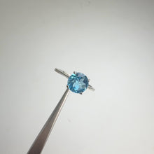 Load and play video in Gallery viewer, 7 mm. Round Cut Sky Blue Brazilian Topaz Ring
