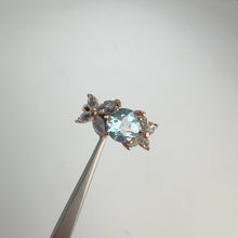 Load and play video in Gallery viewer, 8 mm. Round Cut Sky Blue Brazilian Topaz Cluster Ring (Blemished)
