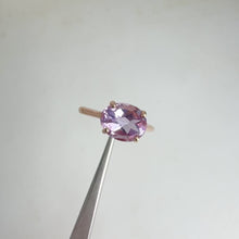 Load and play video in Gallery viewer, 7 x 9 mm. Oval Cut Purple Brazilian Amethyst Ring
