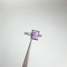 Load and play video in Gallery viewer, 7 x 9 mm. Octagon Cut Purple Brazilian Amethyst Ring
