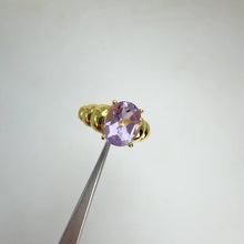 Load and play video in Gallery viewer, 8 x 10 mm. Oval Cut Purple Brazilian Amethyst Ring
