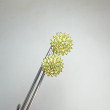 Load and play video in Gallery viewer, 2 mm. Round Cut Green Pakistani Peridot Cluster Earrings
