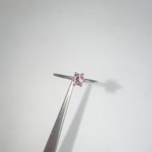 Load and play video in Gallery viewer, 3.5 mm. Round Cut Pink and Purple Tanzanian Sapphire Stacking Ring
