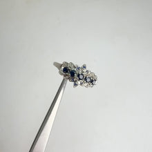 Load and play video in Gallery viewer, 2.5 mm. Round Cut Blue Thai Sapphire Cluster Ring
