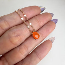 Load and play video in Gallery viewer, 6 x 8 mm. Pear Cut Orange Ethiopian Opal Necklace
