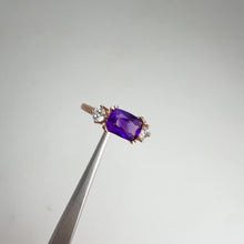 Load and play video in Gallery viewer, 5 x 7 mm Cushion Cut Purple Brazilian Amethyst with Cz Accents
