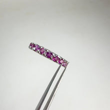 Load and play video in Gallery viewer, 2 mm. Round Cut Purple African Rhodolite Garnet Eternity Ring
