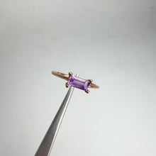 Load and play video in Gallery viewer, 3 x 6 mm. Baguette Cut Purple Brazilian Amethyst Ring
