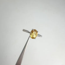 Load and play video in Gallery viewer, 6 x 8 mm. Oval Cut Yellow Brazilian Citrine Ring
