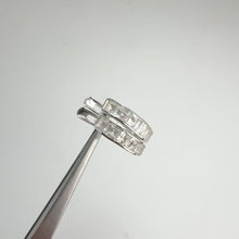 Load and play video in Gallery viewer, 2.5 mm. Square Cut White Brazilian Topaz Cluster Earrings

