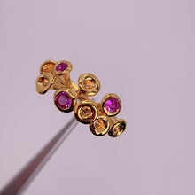 Load and play video in Gallery viewer, 4 mm. Round Cut Pink Thai Sapphire Cluster Ring
