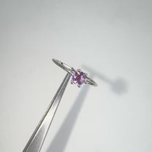 Load and play video in Gallery viewer, 3.5 mm. Round Cut Pink and Purple Tanzanian Sapphire Stacking Ring
