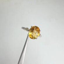 Load and play video in Gallery viewer, 9 x 11 mm. Oval Cut Yellow Brazilian Citrine with Citrine Accents Ring

