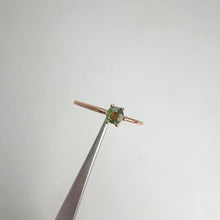 Load and play video in Gallery viewer, 3.5mm. Round Cut Green Tanzanian Sapphire Stacking Ring

