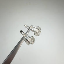 Load and play video in Gallery viewer, 2.5 mm. Square Cut White Brazilian Topaz Cluster Earrings
