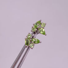 Load and play video in Gallery viewer, 3 x 5 mm. Pear Cut Green Pakistani Peridot Cluster Earrings
