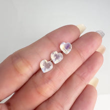 Load and play video in Gallery viewer, Lot of 3 7 mm. Heart Cut White Indian Moonstone
