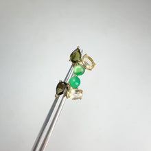 Load and play video in Gallery viewer, 5 x 7 mm. Oval Cut Yellow Brazilian Beryl, Tourmaline and Agate Cluster Earrings
