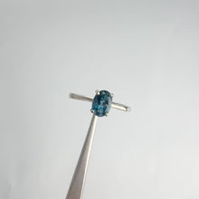 Load and play video in Gallery viewer, 5 x 7 mm. Oval Cut London Blue Brazilian Topaz Ring
