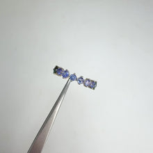 Load and play video in Gallery viewer, 3 mm. Round Cut Blue Violet Tanzanite and Sapphire Half Eternity Ring
