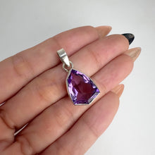 Load and play video in Gallery viewer, 12  x 17 mm. Fancy Cut Purple Brazilian Amethyst Pendant
