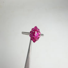 Load and play video in Gallery viewer, 4 x 8 mm. Marquise Cut Pink Brazilian Mystic Topaz Cluster Ring
